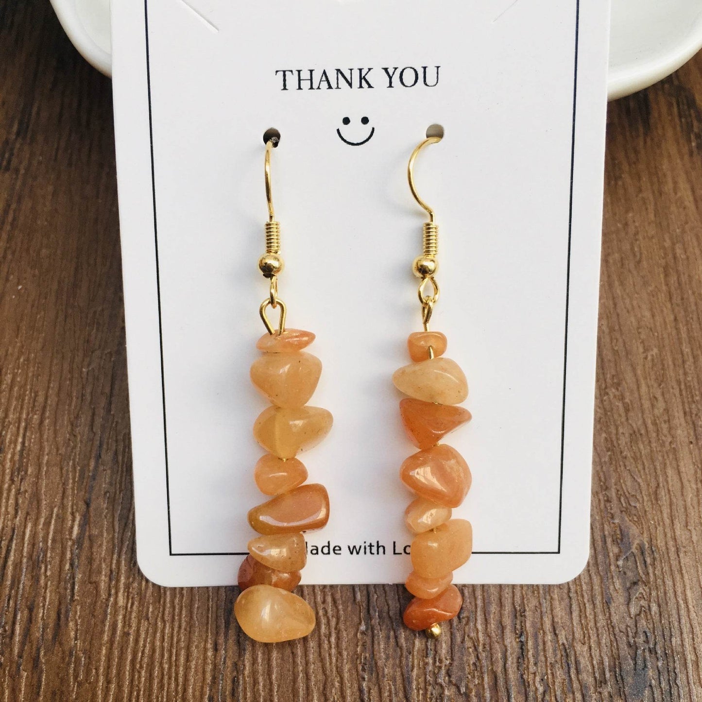 Handmade DIY Natural Crystal Stone Beaded Earrings - Velora