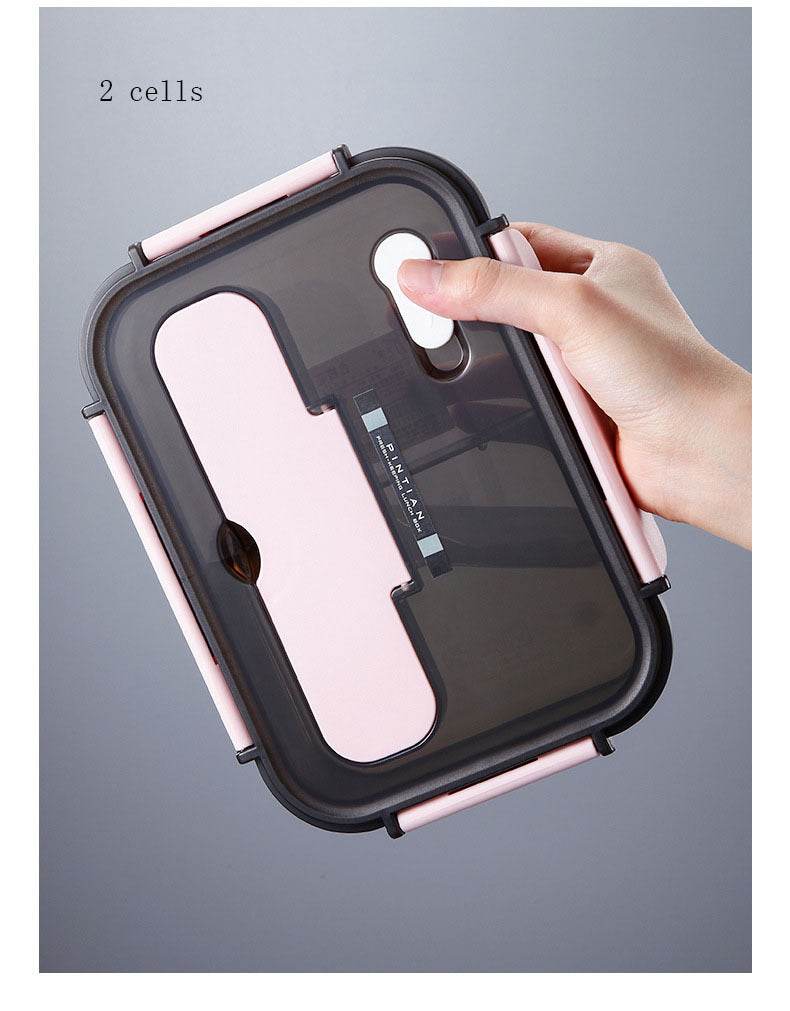 Portable Kids Bento Plastic Lunch Box with Cutleries - Velora