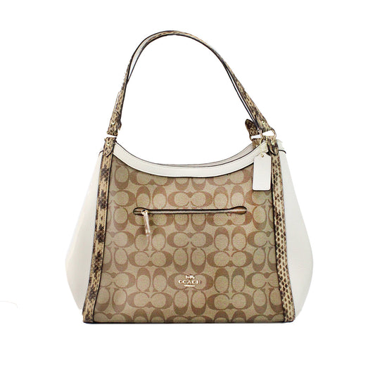 Coach Kristy Serpentine Leather Multi-Section Shoulder Purse