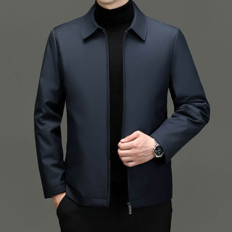 Men's Goose Down Jacket Winter New Polo Collar Dad Wear - Velora
