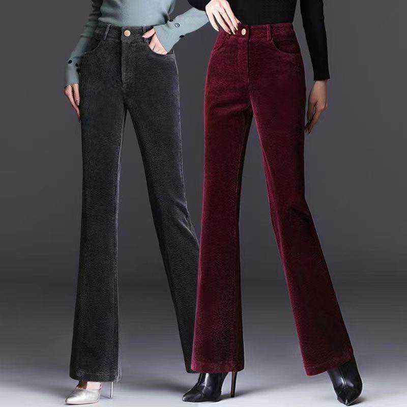 High-grade Bootcut Trousers Women's Corduroy Flared Pants Draping Effect - Velora