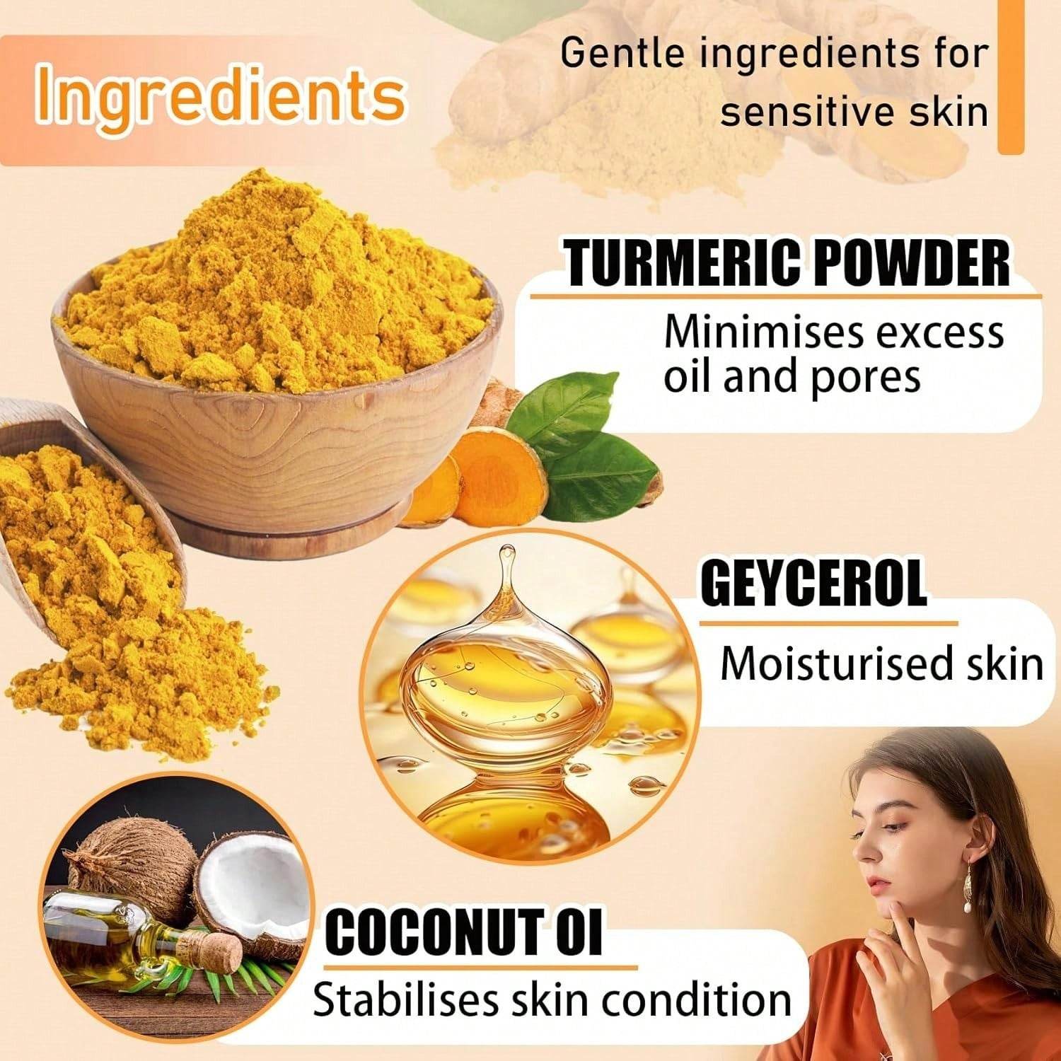 Body Face Brightening Turmeric Hyperpigmentation Bar Soap - Velora