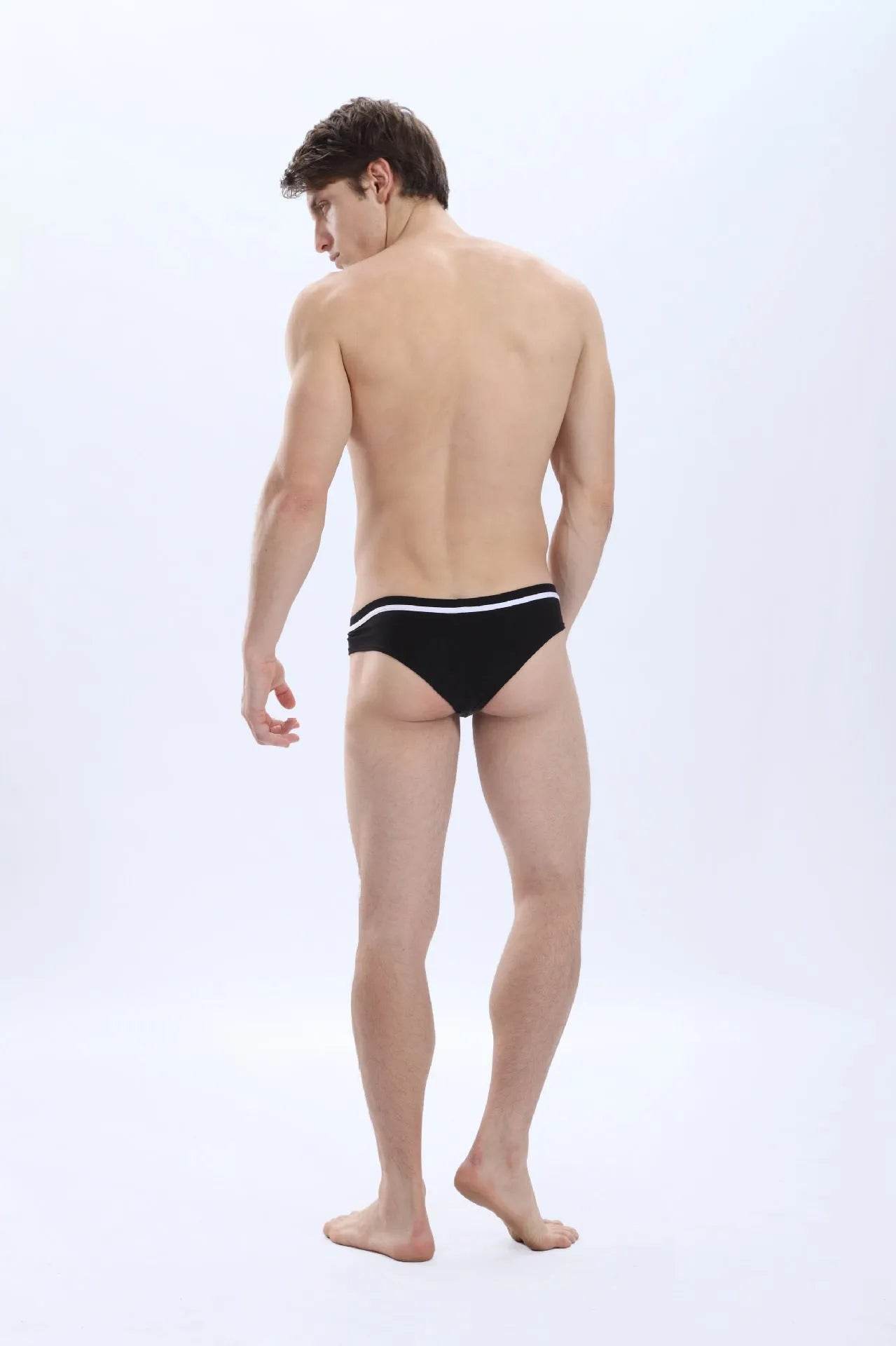 Men's Underwear Pure Cotton Low Waist Fashion Brief trunks panties - Velora