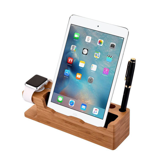 Wooden Table Desktop Dual Phone Holder - Velora