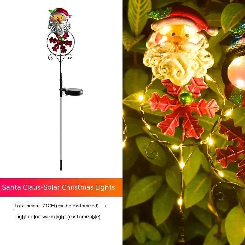 Solar Christmas Led Snowman Elk Ground Plug Light - Velora