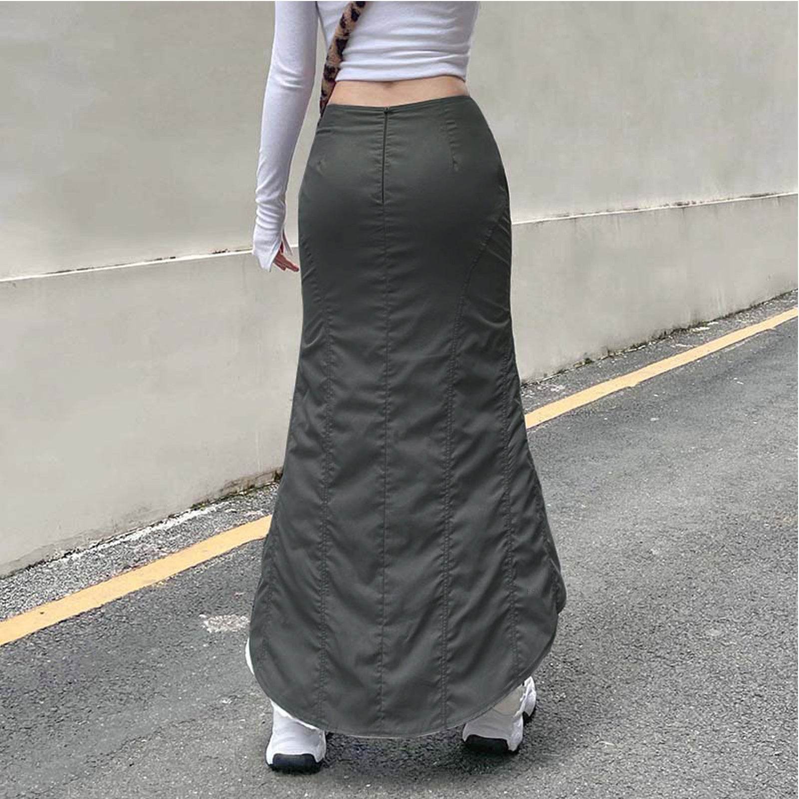 Casual Millennium Style Irregular Hip Bag Irregular Fishtail Skirt - Velora