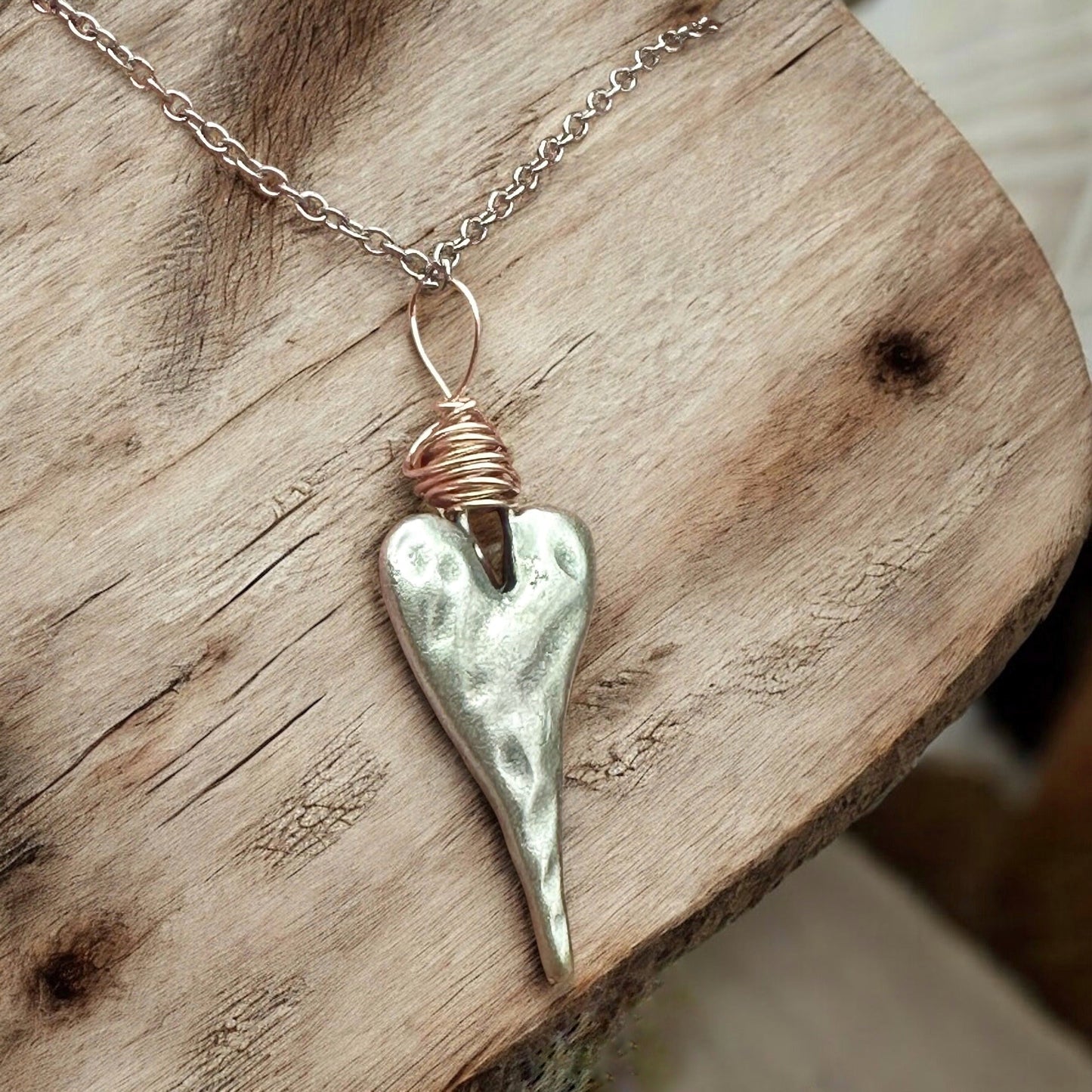 Wire Wrapped Heart Necklace - Velora