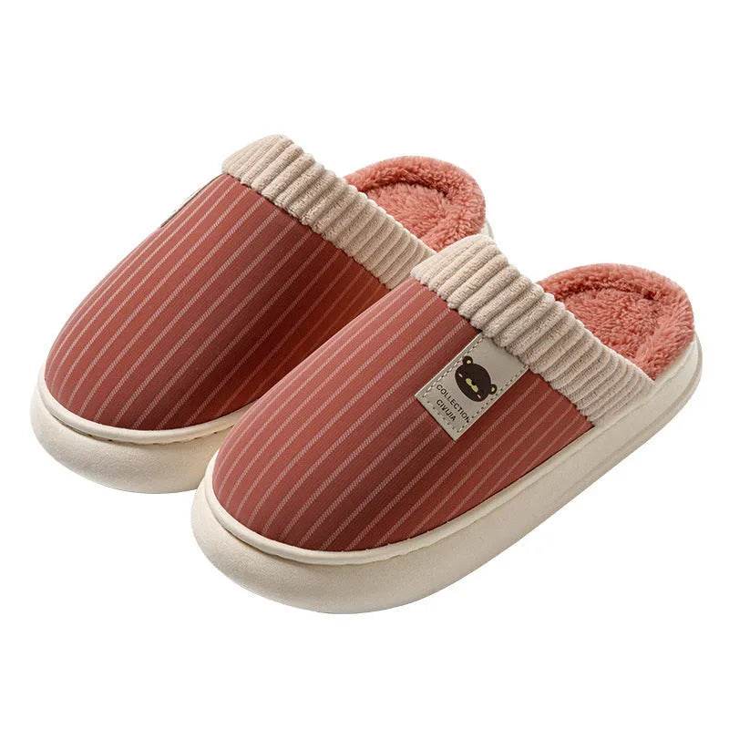 Striped Slippers – Non-Slip Warm Wear-Resistant Footwear - Velora