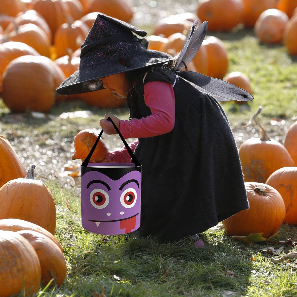 Halloween Candy Bag - Handheld LED Light-up Pumpkin Bag Tube, Halloween Trick-or-Treat Bag - Velora