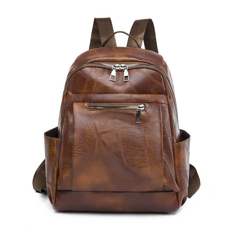 Portable Fashion Simple And Lightweight High School Leather Backpack - Velora