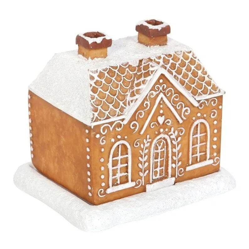 Christmas Snow Top Resin Ginger Cake Cottage Incense Burner - Velora