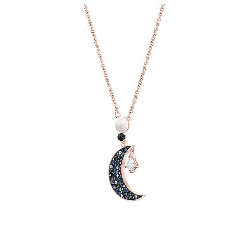 Swarovski Crystal Mysterious Moon Necklace for Women