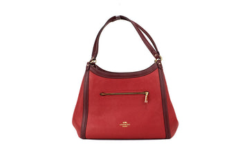 Coach Kristy Red Apple Leather Triple Compartment Shoulder Bag