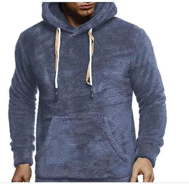Autumn Winter Drawstring Fleece Hoodie Pullover for men - Velora