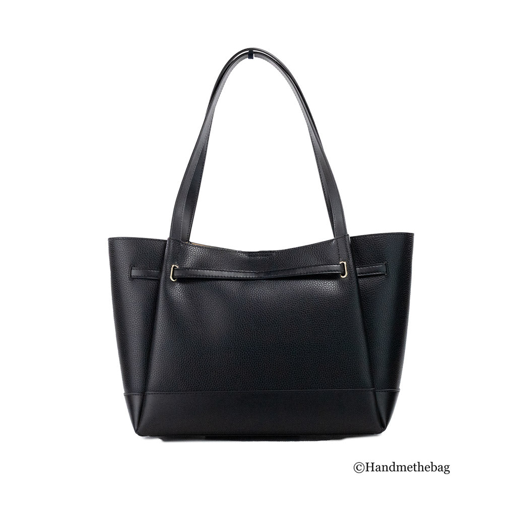 Michael Kors Reed Belted Large Tote in Black Pebbled Leather