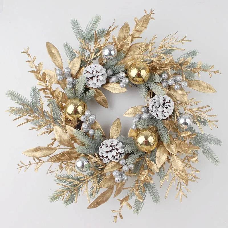 Golden Christmas Plastic Wire Garland Rattan Decorations - Velora