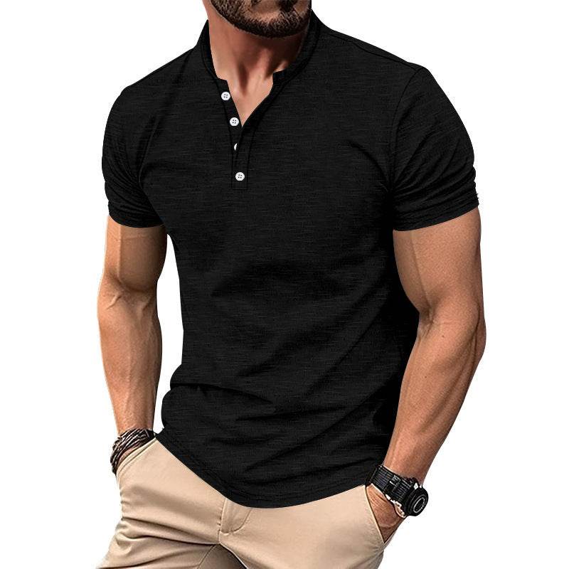 Retro Casual Cotton Solid Color Short Sleeve - Velora