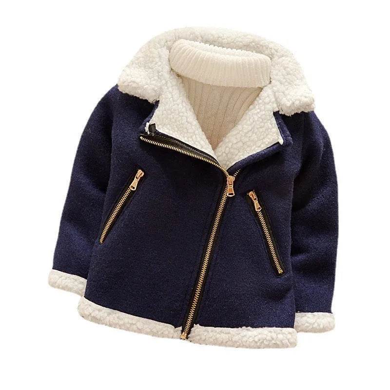 Children's Thickened Fleece Wool Top Lamb Wool Coat - Velora