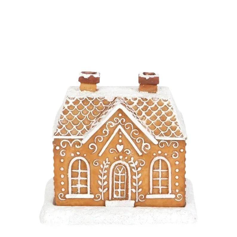 Christmas Snow Top Resin Ginger Cake Cottage Incense Burner - Velora