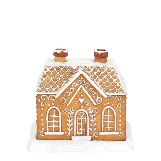 Christmas Snow Top Resin Ginger Cake Cottage Incense Burner - Velora