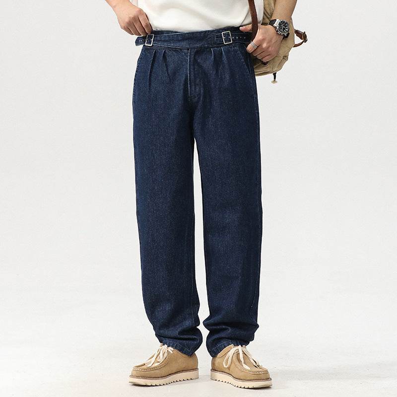 Blue Denim Straight High Waist Jeans pant For Men - Velora