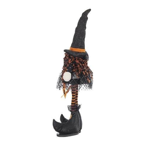 8.3x5x24 Fabric Standing Gnome W Orange Banner Spring Body, For Halloween Decor - Velora