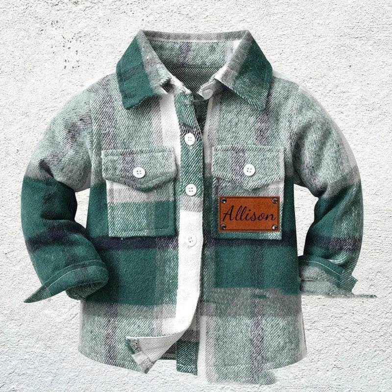 Baby Boy Cashmere Flannel Checkered button Shirt jacket kids - Velora
