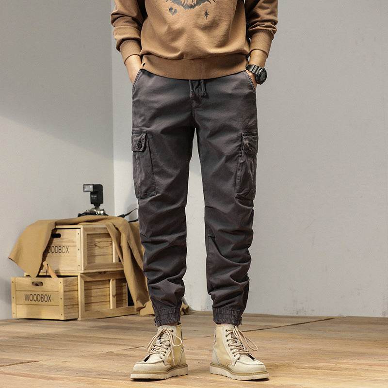 New Retro Ankle-tied Loose Overalls Versatile Casual Cargo Pant men - Velora