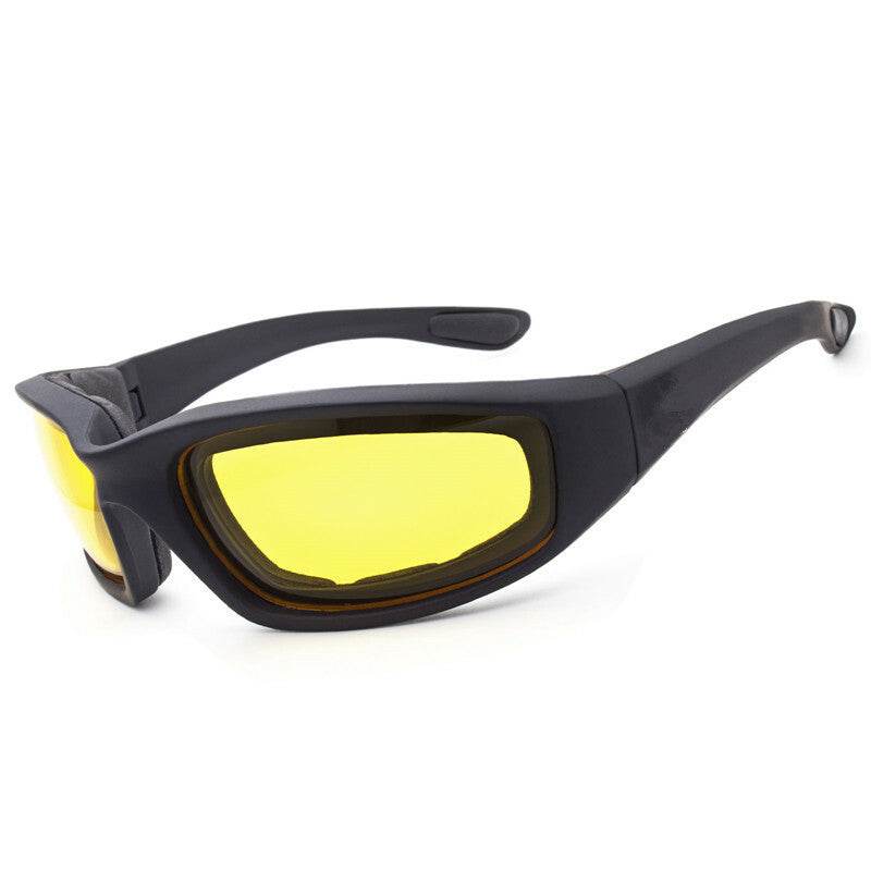 Cycling Sunglasses Chopper Outdoor Sports Glasses For Men Wrap Around UV400 Protection For Fishing Night Driving Glasses Wind Resistant Yellow Lens - Velora