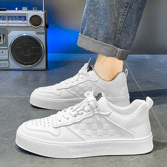 Casual Lace-up Sneakers Men Fashion Breathable Plaid Flats Shoes - Velora
