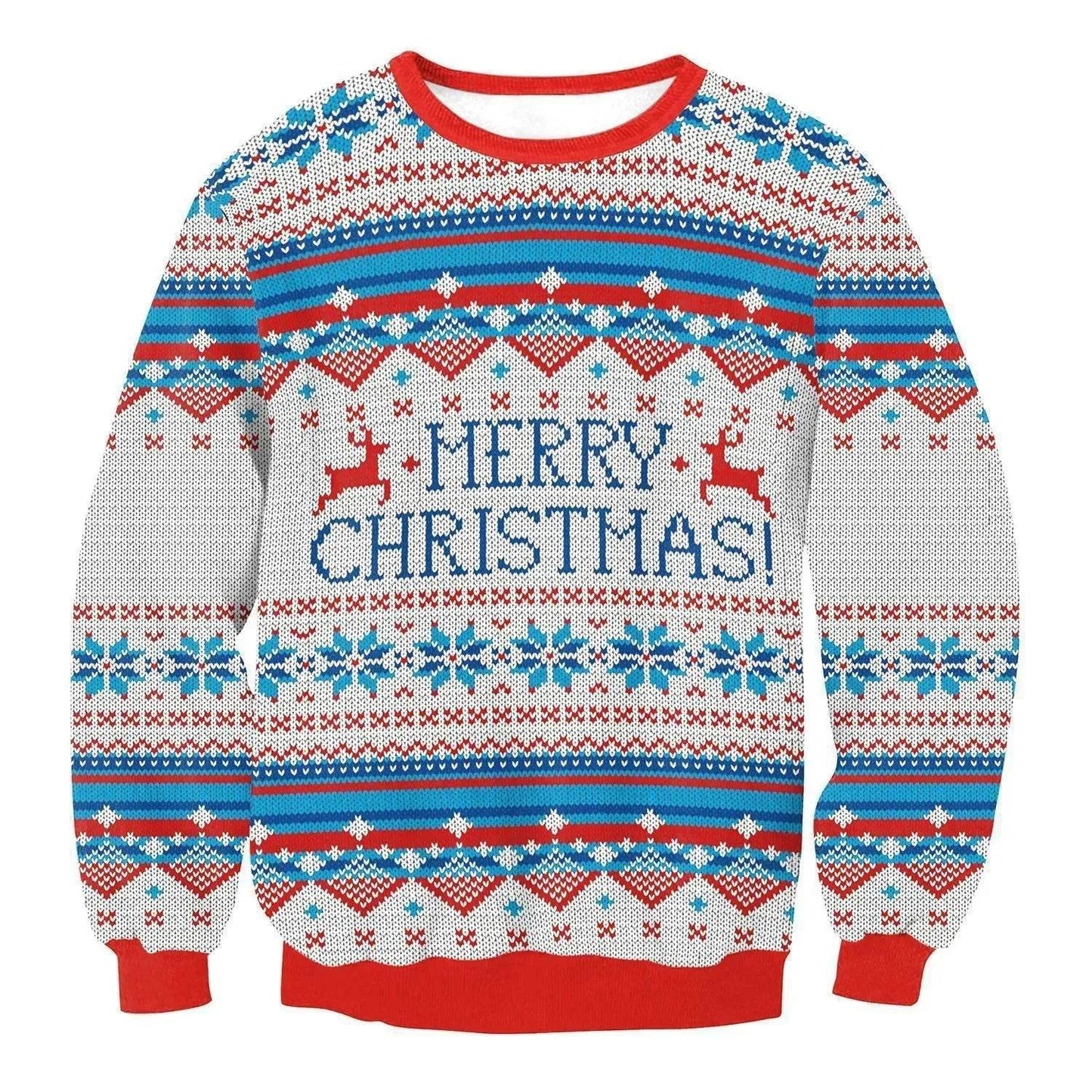 Autumn Winter Fashion Ugly Christmas Sweater Santa Elf Funny Pullover Womens Mens Print Sweaters Tops Clothing - Velora