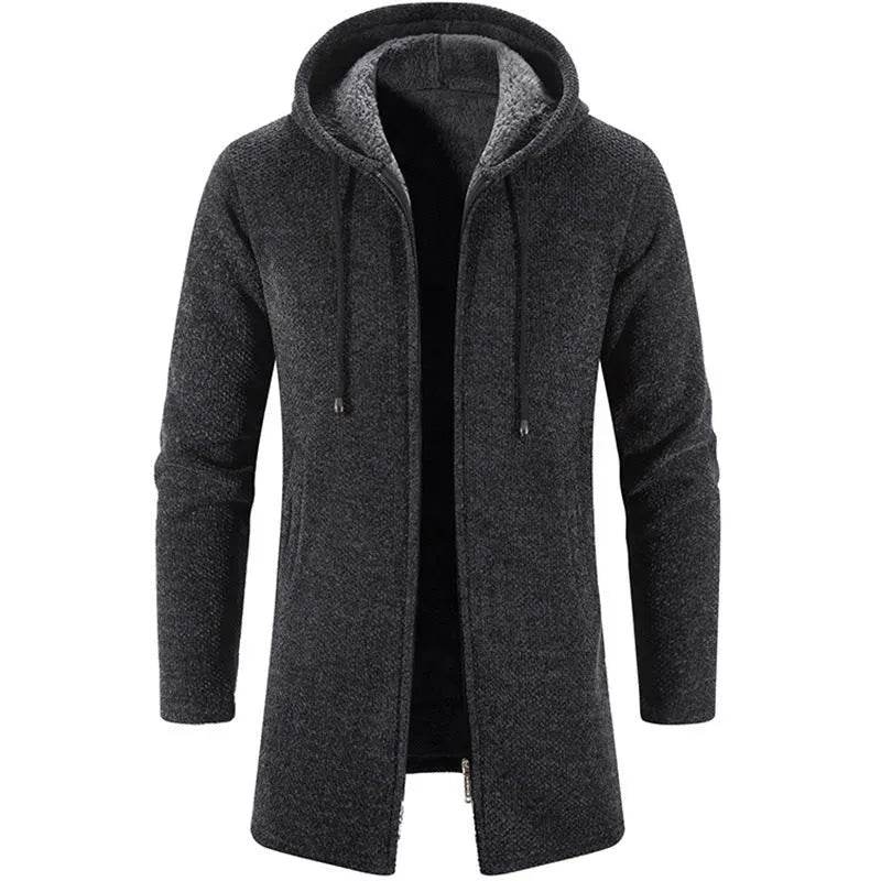 Plus Fleece Trend And Handsome All-match Cardigan For Men - Velora