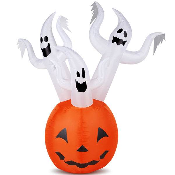 Halloween decorations - 5.9 FT Halloween Inflatable Pumpkin Ghost Outdoor Decorations - Velora