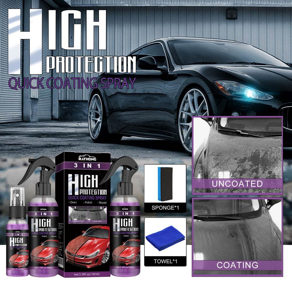 RAYHONG 3-in-1 High Protection Car Coating Spray - TikTok-Trending DIY Paint Protection - Quick Color Change, Cleaning & Shine - Universal For All Vehicles - Velora