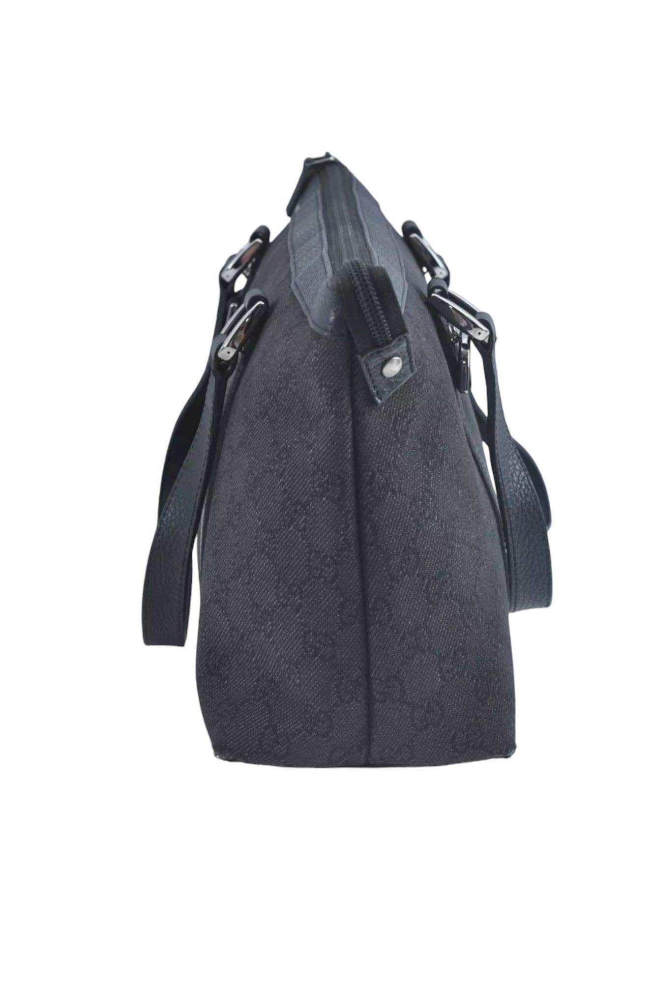 GUCCI Abbey Shoulder Tote Bag GG Canvas Leather 268640 Black L0797 - Velora