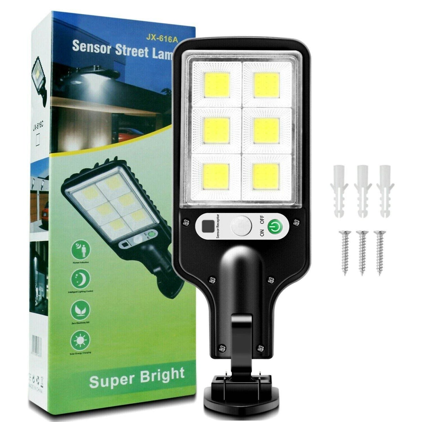 LED Solar Motion Sensor Light Bright Garden Outdoor Street Wall Lamp Solar Wall Lamp Lights Outdoor Road Lamp For Garden, Yard, Garage, Path - Velora