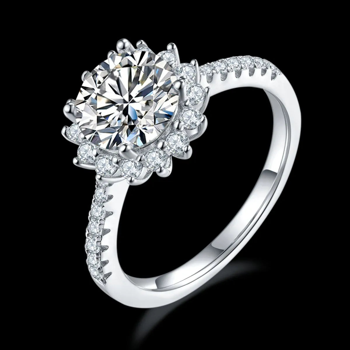 2 Carat Moissanite 925 Sterling Silver Ring