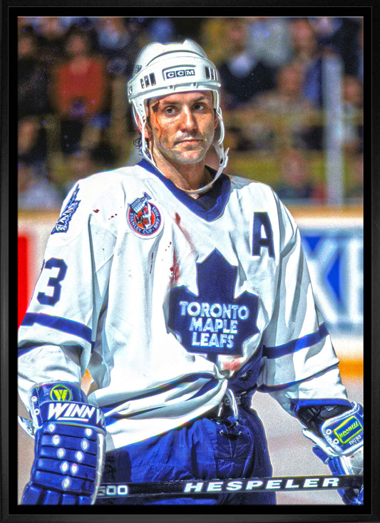 Doug Gilmour Toronto Maple Leafs Framed Canvas Bloody Warrior Canvas Frameworth Sports Marketing