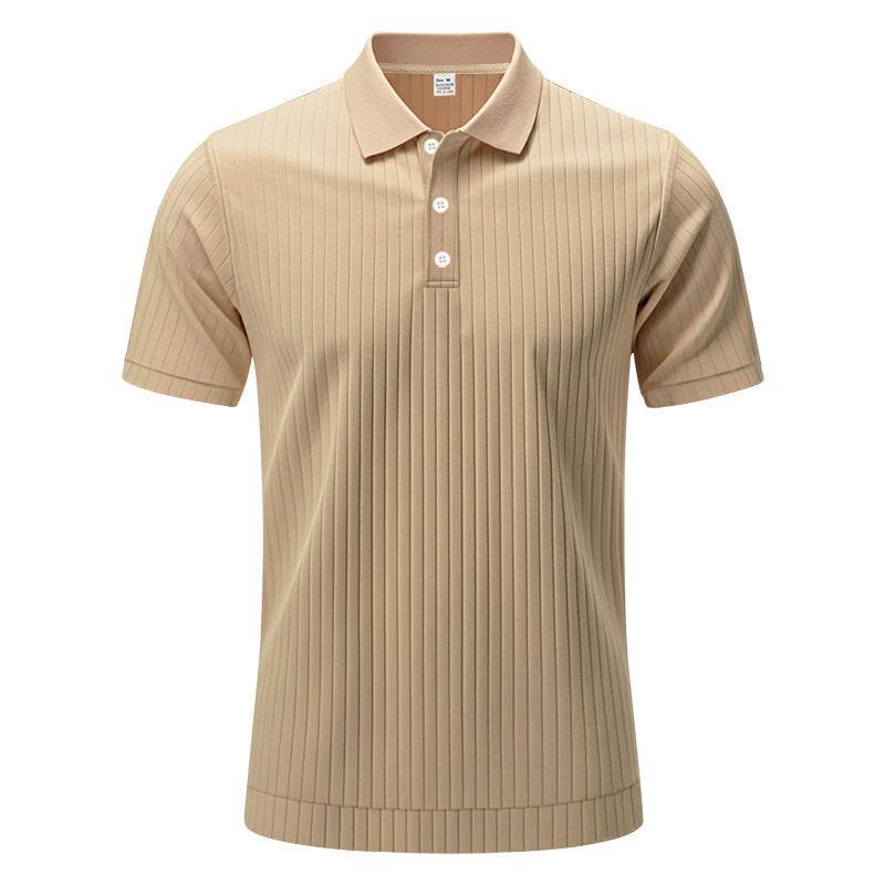 Sunken Stripe Quick-drying Ice Silk Short Sleeve - Velora