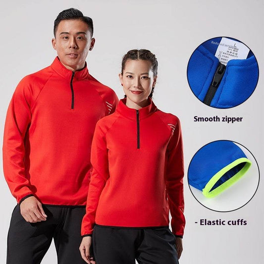 Half Zipper Long Sleeve Workout Top Outdoor Running Quick-drying Gym Shirt - Velora