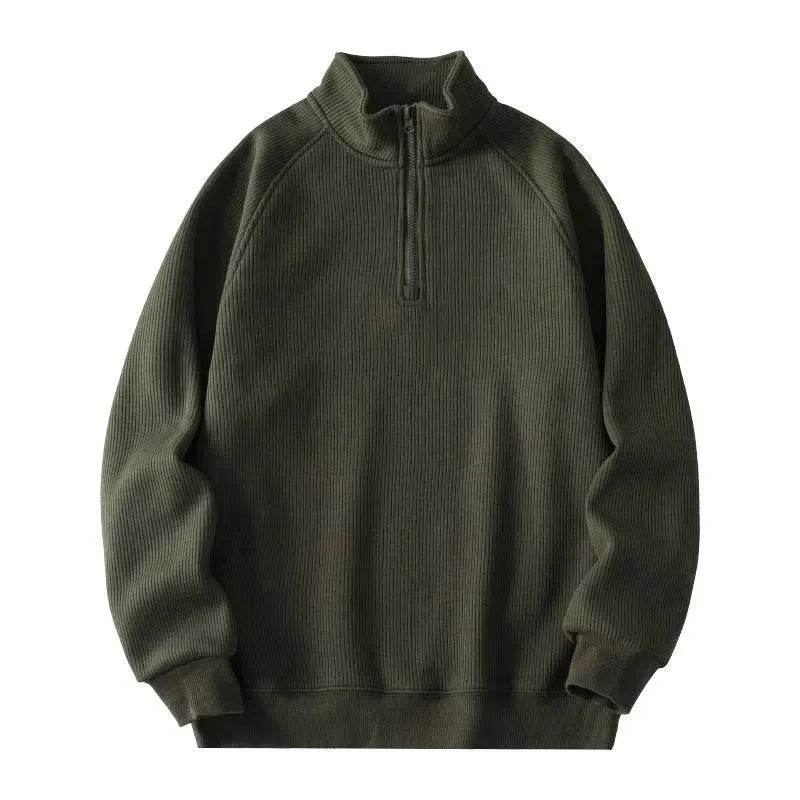 Autumn Winter half zip Stand-collar Fleece Sweatshirt Pullover tops for men - Velora