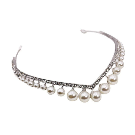 Bride's Wedding Crown Alloy Pearl - Velora