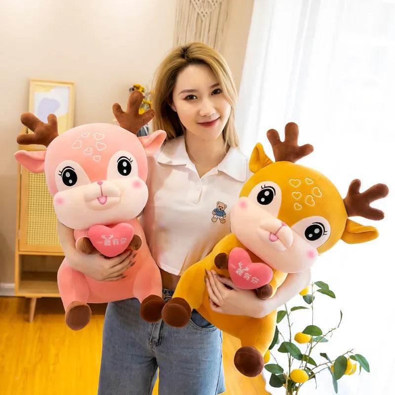 Cute Sika Deer Plush Toy Rag Doll Sleeping Pillow - Velora