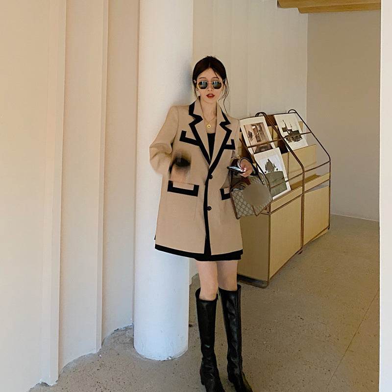 Stitching fashionable Street Blazer suit for women - Velora