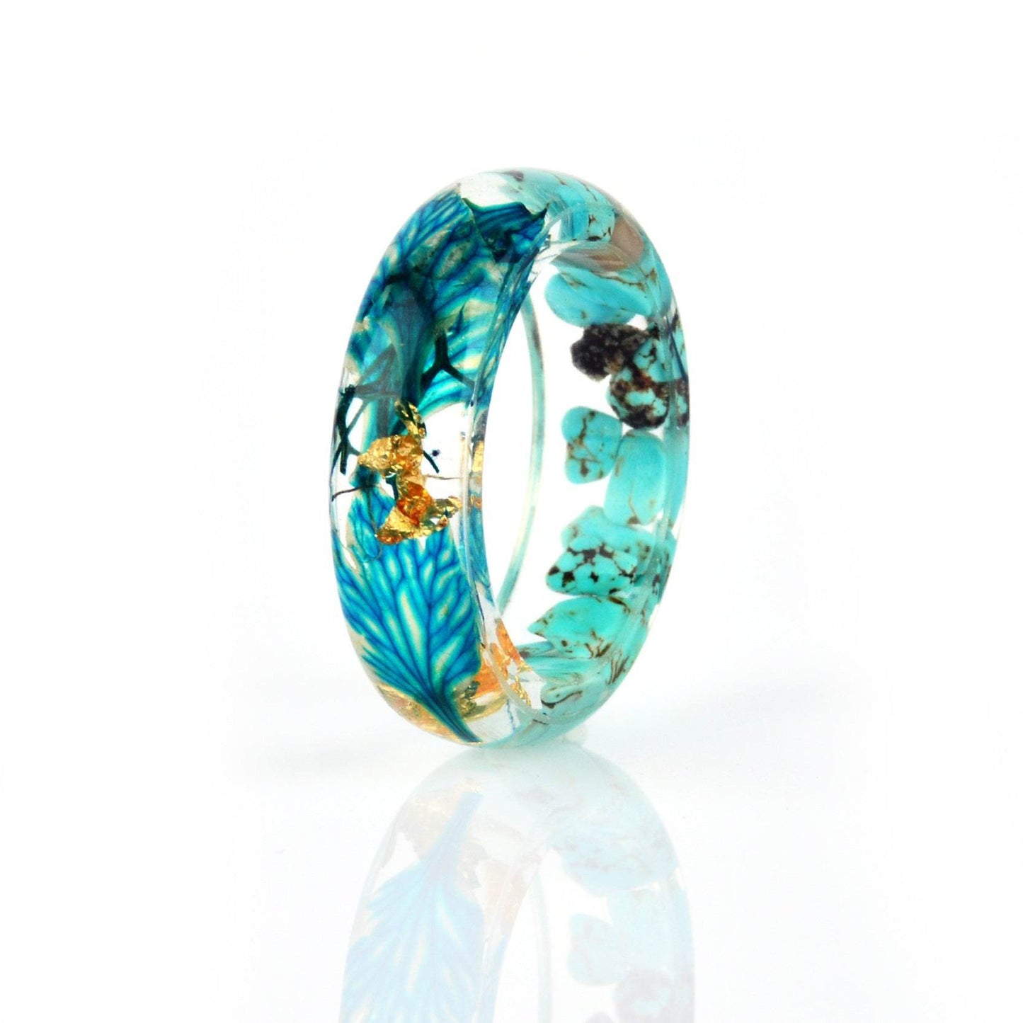 Dried flower resin ring - Velora