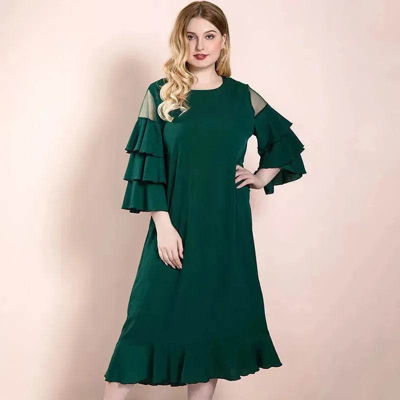 Spring And Summer Spot Women's Dress Plus Size Middle East Hot-selling Skirt dress for Mom Midi Dress - Velora