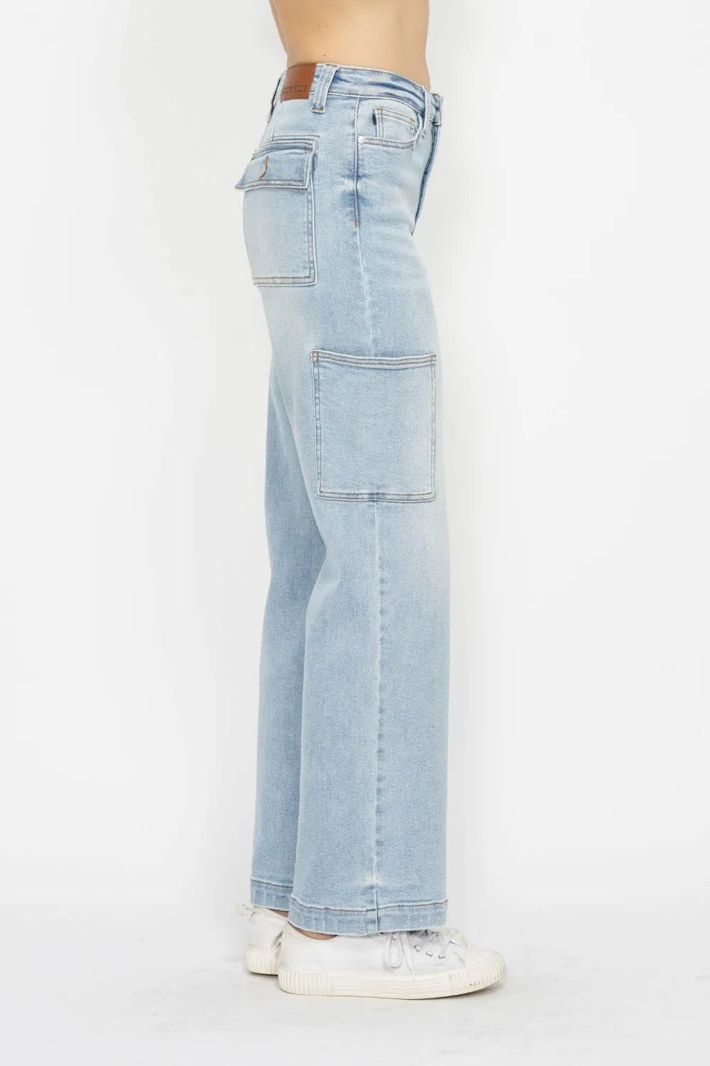 Judy Blue Full Size High Waist Straight Cargo Jeans - Velora