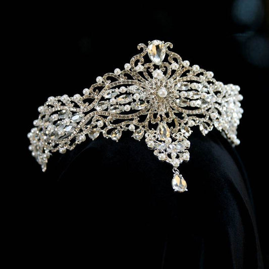 Baroque Bride Crown Fashion Headwear - Velora