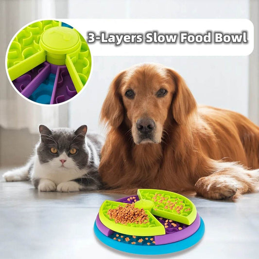 3 Layer Pet Dog Slow Feeder Bowl Anti Choking Puzzle feeder for Dog - Velora
