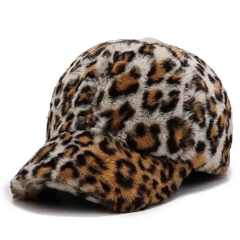 Fashion Leopard Fleece Baseball All-matching Peaked Cap - Velora